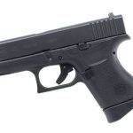 Glock, 43, Semi-automatic Pistol, Double Action Only, Compact, 9mm, 3.25" Barrel, Polymer Frame, Matte Finish, 6Rd, Fired Case, Fixed Sights