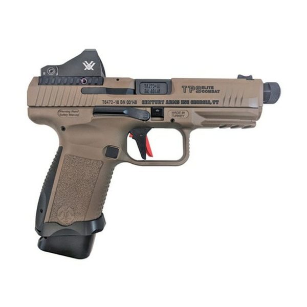 Canik TP9SF Combat 9mm, 4.78" Threaded Barrel, Mag Well, FDE, Vortex Viper, 15rnd Mags