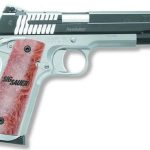 Sig 1911 45 ACP, 5" Barrel, STX Reverse 2-Tone SAO Siglite Burled Maple Grip (2) 8RD Steel MAG