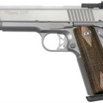 Sig 1911 9MM, 5" Barrel, Match Elite Stainless Finish SAO Adjustable Sights Blackwood Grip (2) 9RD Steel MAG