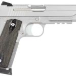 Sig 1911 45 ACP, 5" Barrel, Stainless Stainless Finish SAO Siglite Blackwood Grip (2) 8RD Steel MAG Rail CA Compliant