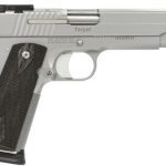 Sig 1911 45 ACP, 5" Barrel, Target Stainless Finish SAO Adjustable Sights Blackwood Grip (2) 8RD Steel MAG CA Compliant