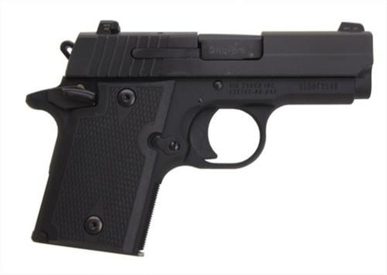 Sig P938 9MM 3IN Nitron Black SAO Siglite Polymer Grip (1) 6RD Steel MAG Ambi Safety