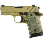 Sig P938 Scorpion Flat Dark Earth SAO 9MM 3" Barrel Green G10 Grip 7rd Mag MA Compliant