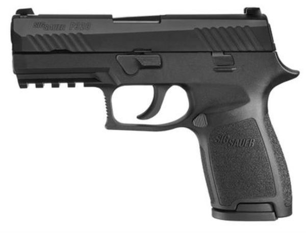 Sig P320 40 SW 3.9In Nitron Black, Striker Contrast Sights Modular Polymer Grip (2) 13Rd Steel MAG Rail