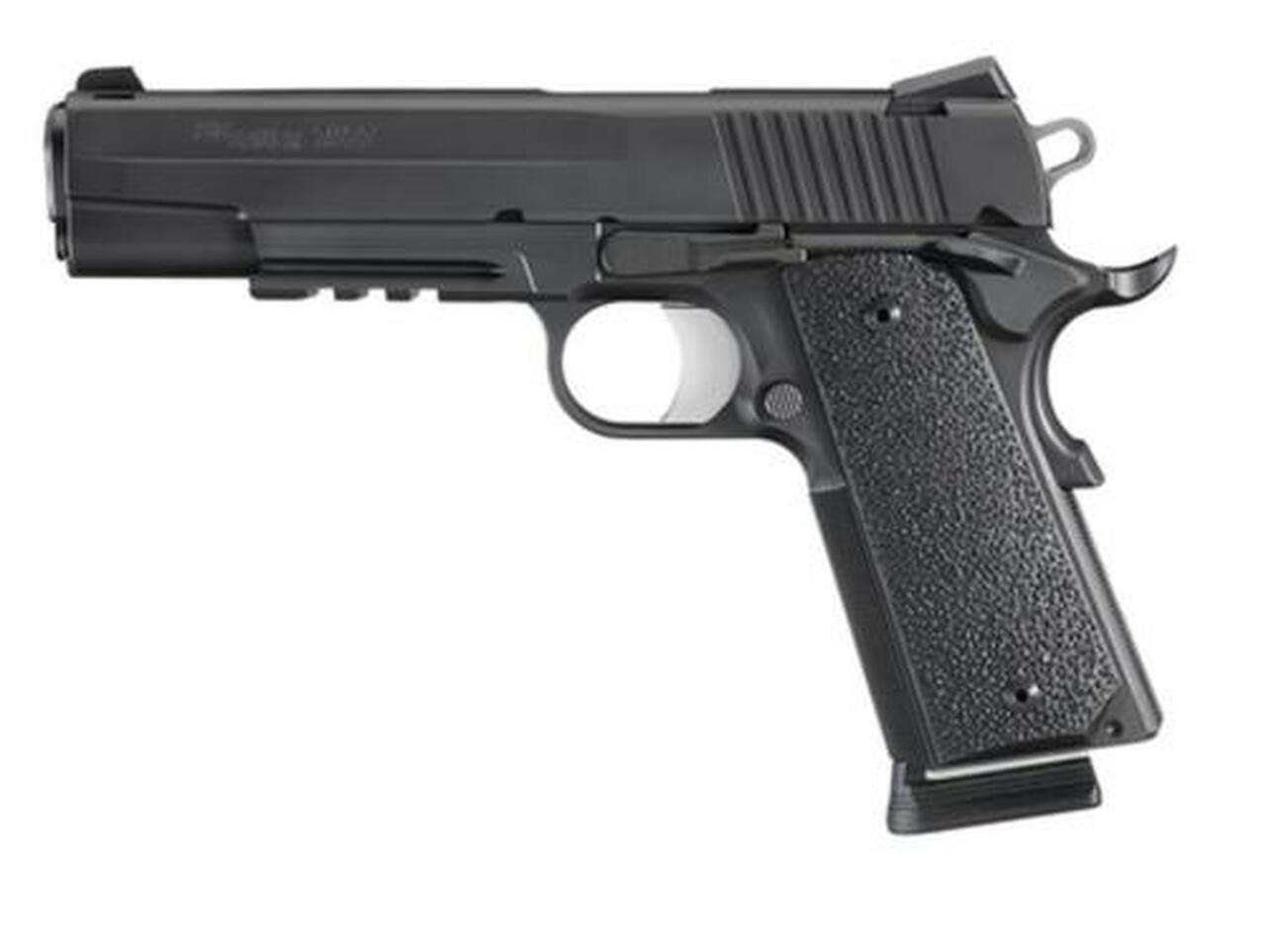 Sig 1911 Full Size XO With Rail .357 Sig 5 Barrel Contrast Sights Black Nitron XO Finish Black XT Grips 8rd