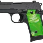 Sig P238 .380 ACP, 2.7", Green Pearl Grips, Black, Night Sights, 6rd