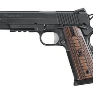 Sig 1911, 45 ACP, 5In, Select, Black, Sao, Siglite, Select, (2) 8RD Steel Mag, Rail