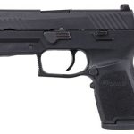 Sig P320 Compact 9mm Double, 3.9",Black, Lima320 Red Laser Grip, NS, Black Nitron SS Slide, 15rd