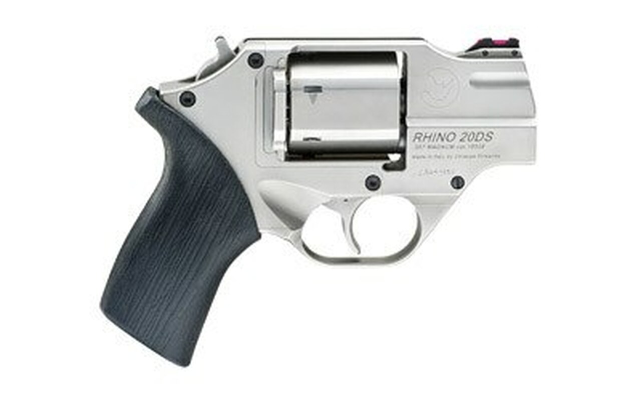 Chiappa Rhino 200DS, .357 Magnum, 2" Barrel, 6rd, Nickel Finish, Rubber