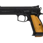CZ 75 Tactical Sport Orange 9mm, 5.23" Barrel, Steel Frame, Black, Thin Alum Grips, Ambi Safety, Adj Target Sights, 2x20rd Mags