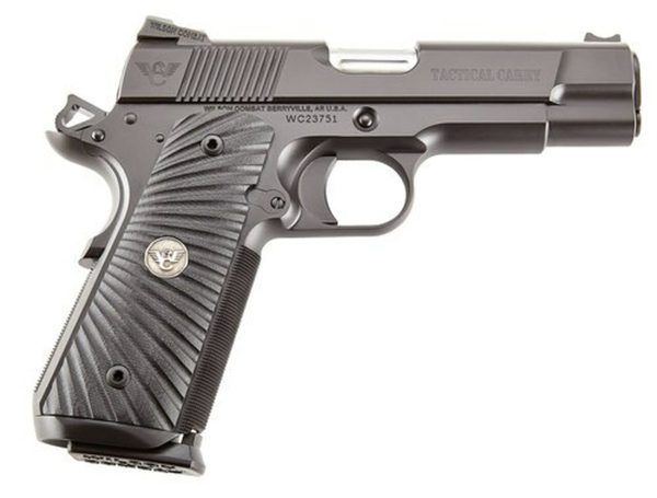 Wilson Combat 1911 Commander Tactical Carry 45 ACP 5" Barrel, G10 Starburst Grip, OD Green Frame, Black Carbon Slide, 8rd