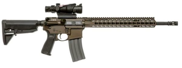 Bravo Company Recce 16 KMR-A Carbine 223 Rem/556NATO, 16" Barrel, 1:7 Twist, Dark Bronze Finish, BCMGUNFIGHTER Mod 0 Stock, BCMGUNFIGHTER Mod 3 Pistol Grip, 30Rd, KMR Alpha 15" Handguard, BCMGUNFIGHTER Mod 0 Compensator