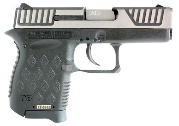 Diamondback DB9, 9mm, 3", 6rd, Black Polymer Grip, Stainless Steel Slide