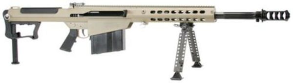 Barrett M107A1 .50 BMG, 20" Chrome Lined Fluted Barrel, Black Muzzle Brake, Tan Cerakoted Receiver, 10rd