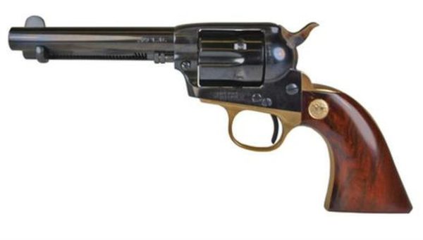 Cimaron Model P Junior Black Stallion Single Action Revolver 22LR/.22 Mag Dual Cylinder 4.75" Black Barrel Smooth Walnut Grip