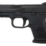 FN America, FNS-9C, Semi-automatic, 9mm, 3.6" Barrel, Polymer Frame, Black, Night Sights, 2-12Rd & 1-17Rd, Manual Safety, Compact Size, Fired Case