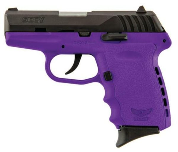 SCCY CPX-2, O Manual Safety 9mm 3.1" Barrel Hard Nitride Slide Finish Purple Frame 10rd Mag