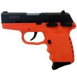 SCCY CPX-1 Pistol, 9mm, 3.1", 10rd, Manual Safety, Orange Frame, Black Slide