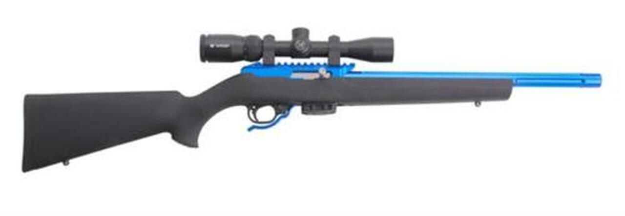 Tactical Solutions X-Ring Rifle, 22LR, Vortex Crossfire II Scope, Hogue Stock, Blue Anodized