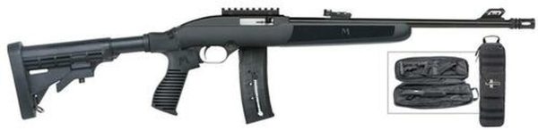 Moss Flex-22 SA 22LR 16.25" Barrel, 6-Pos FLEX Black Stock Blued, Take Down Bag, 25rd