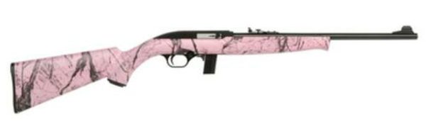 Mossberg Model 702 Plinkster 22LR 18 Inch Barrel Blue Finish Adjustable Sights Pink Marbled Synthetic Stock 10 Round