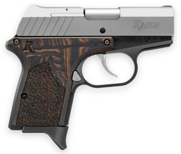 Remington RM380 Micro Executive 380 ACP 2.75" Barrel Laminate Macassar Grip Black Aluminum Frame SS Slide 6rd Mag