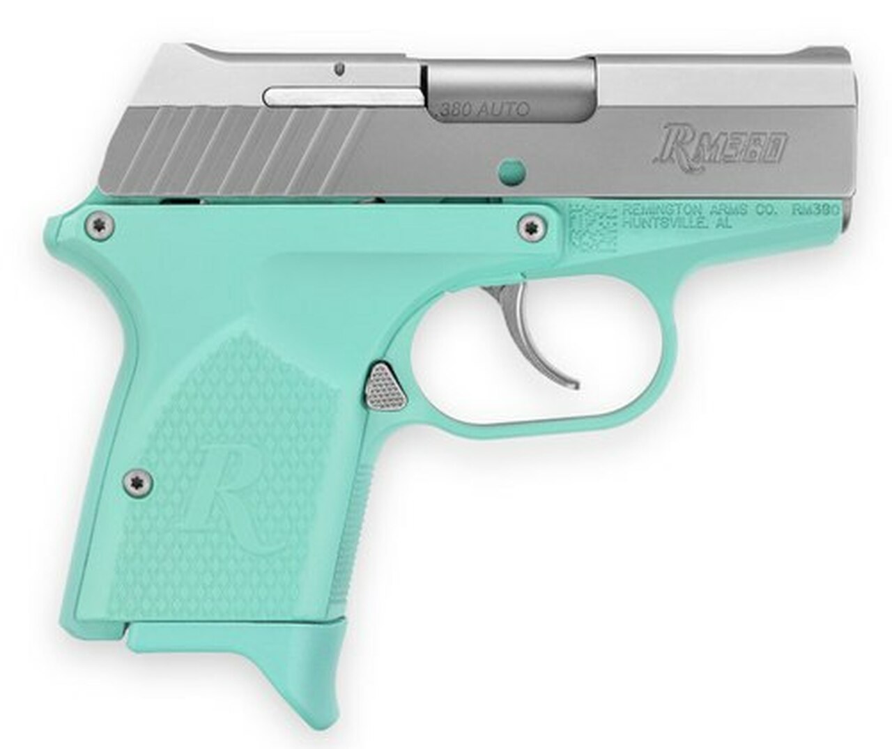 Remington RM380 Micro 380 ACP 2.9" Barrel, Light Blue Polymer Grip, Aluminum Frame, SS Slide 6rd Mag