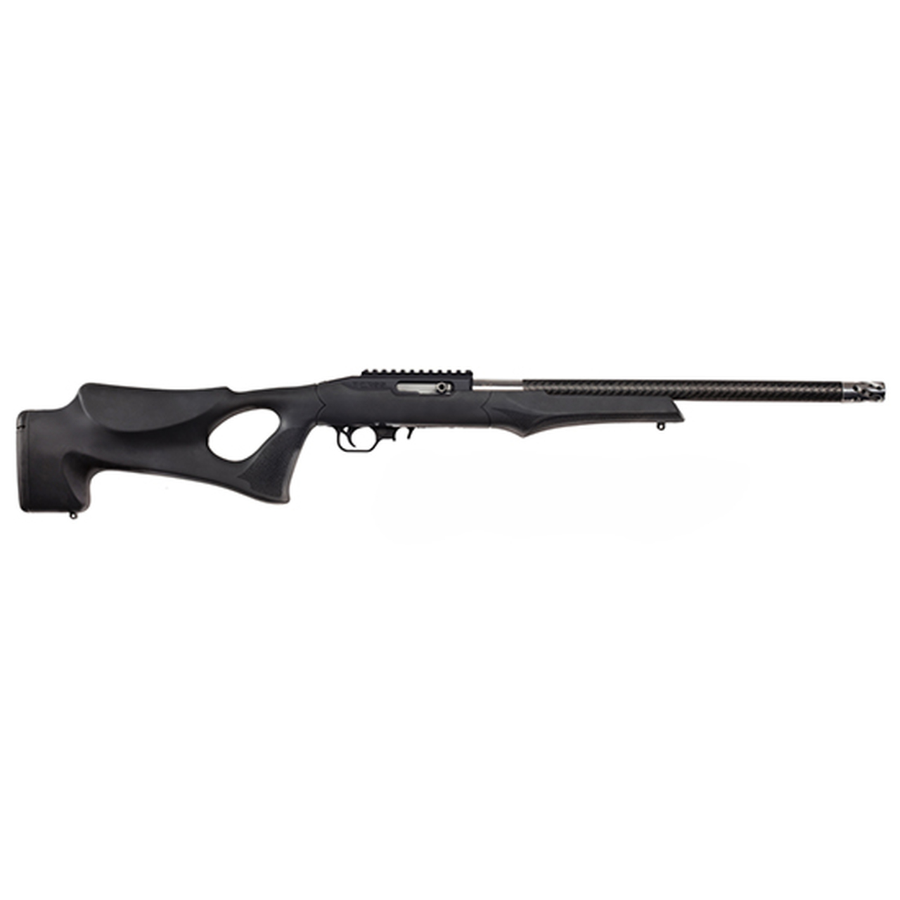 Thompson Center TCR22 22 LR, 17" Threaded Carbon Fiber Barrel, Black, Hogue Overmolded Stock, 10Rd