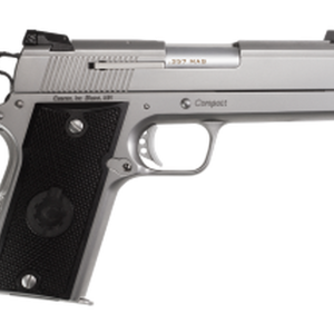 Coonan Compact 357 Mag, 4", Satin Stainless, Fixed White Dot Sights, Black Alum Grips, 2 Mags (Special Order)