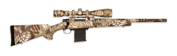 Howa Kryptek Highlander Full DIP Rifle, 6.5 Creedmoor, 20 MOA Base, Bipod 24"Threaded Barrel, Scope Package