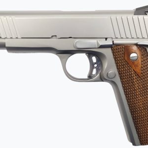 Rock Island FS Tactical SS Full Size 1911, 45ACP, 5" Barrel, SS Finish, Wood Grips, Ambi Safety, Fixed Sights, 8Rd, 1 Magazine