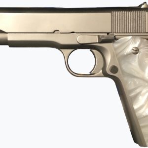 Rock Island Armory M1911-A1 GI *CA* .45 ACP, 5" Barrel, Nickel, Pearl Grips, 8rd