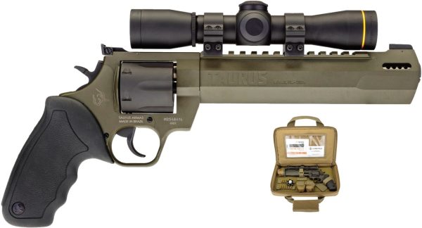 Taurus Raging Hunter 44 Rem Mag, 8.37" Barrel, OD Green-Black, Scope & Case, 6rd