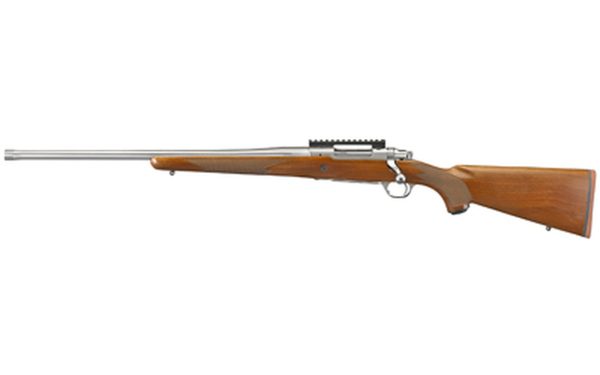 Ruger Hawkeye Hunter 6.5 Creedmoor, 22" Free Floated Cold Hammer Forged Barrel, 5/8X24 Threads, Satin Stainless Finish, Walnut Stock, Left Hand, LC6 Trigger, 4rd