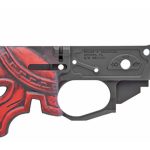 Spikes Rare Breed Spartan Stripped Lower, Multi-Cal, Black, Painted Red Helmet