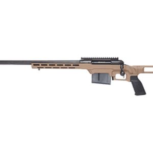 Savage 110 Precision, Bolt Action, 308 Winchester, 20" Heavy Barrel, Threaded 5/8-24, BA Muzzle Brake, Flat Dark Earth, MDT LSS XL Chassis, AccuTrigger, Includes 1 AICS Magazine and 20 MOA 1 piece EGW Rail, 5Rd, Left Hand