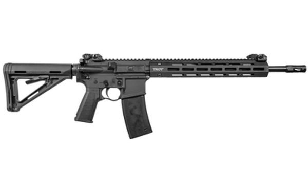 Troy SPC A4 223 Rem/556mm, 16" Barrel, Black, Magpul Collapsible Stock, Flip Sights, 30rd