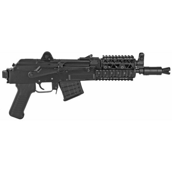 Arsenal SAM7K-04R Pistol, 762X39, 10.5", Steel, Black, Adjustable Sights, Quad RailRear Attachments