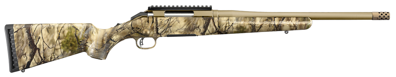Ruger American 6.5 Creedmoor, 16" Barrel, GoWild I-M Brush, Burnt Bronze, 4rd