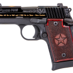 Sig P938 Texas Engraved Gold 9mm 3"Barrel, Black, Gold Engraving Slide, Black Frame, Redwood Grip, 6rd-7rd Mags