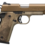 Browning, 1911-380, Black Label Speed, Semi-automatic, Full Size, 380 ACP, 4.25" Barrel, Burnt Bronze Color, Cerakote Finish, Polymer Frame, Right Hand, A-TACS AU Camo Composite Grips, Ambidextrous Thumb Safety, White 3 Dot Sights, 8Rd