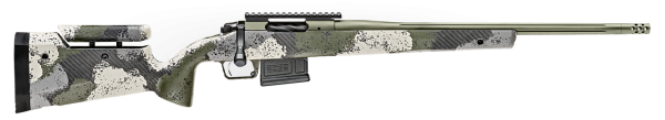 Springfield Model 2020 Waypoint 308 Win, 20" Fluted Stainless Barrel, SA Radial Brake, Green, Mil-Spec Green Cerakote, Evergreen Camo Adj Carbon Fiber Stock M-LOK, TriggerTech Adj Trigger, AICS 5rd Mag