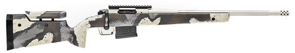 Springfield Model 2020 Waypoint 308 Win, 20" Fluted Stainless Barrel, SA Radial Brake, Tan, Desert Verde Cerakote, Ridgeline Camo Adj Carbon Fiber Stock M-LOK, TriggerTech Adj Trigger, AICS 5rd Mag