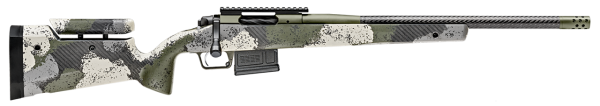 Springfield Model 2020 Waypoint 308 Win, 20" Carbon Fiber Barrel, SA Radial Brake, Green, Mil-Spec Green Cerakote, Evergreen Camo Adj Carbon Fiber Stock M-LOK, TriggerTech Adj Trigger, AICS 5rd Mag