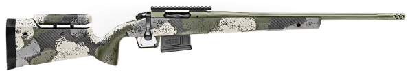 Springfield Model 2020 Waypoint 6MM Creedmoor, 20" Fluted Stainless Barrel, SA Radial Brake, Green, Mil-Spec Green Cerakote, Evergreen Camo Adj Carbon Fiber Stock M-LOK, TriggerTech Adj Trigger, AICS 5rd Mag