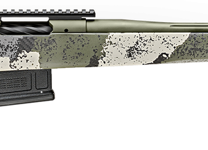 Springfield Model 2020 Waypoint 6.5MM Creedmoor, 22" Fluted Stainless Barrel, SA Radial Brake, Green, Mil-Spec Green Cerakote, Evergreen Camo Carbon Fiber Stock M-LOK, TriggerTech Adj Trigger, AICS 5rd Mag