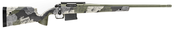 Springfield Model 2020 Waypoint 6.5MM Creedmoor, 22" Fluted Stainless Barrel, SA Radial Brake, Green, Mil-Spec Green Cerakote, Evergreen Camo Carbon Fiber Stock M-LOK, TriggerTech Adj Trigger, AICS 5rd Mag