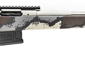 Springfield Model 2020 Waypoint 6.5MM Creedmoor, 22" Fluted Stainless Barrel, SA Radial Brake, Tan, Desert Verde Cerakote, Ridgeline Camo Carbon Fiber Stock M-LOK, TriggerTech Adj Trigger, AICS 5rd Mag
