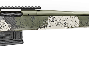 Springfield Model 2020 Waypoint 6.5MM Creedmoor, 22" Fluted Stainless Barrel, SA Radial Brake, Green, Mil-Spec Green Cerakote, Evergreen Camo Adj Carbon Fiber Stock M-LOK, TriggerTech Adj Trigger, AICS 5rd Mag